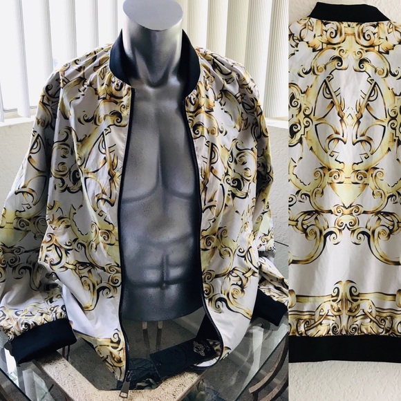 NWT Platini MEN’S Status Print BOMBER JACKET M - Picture 3 of 8